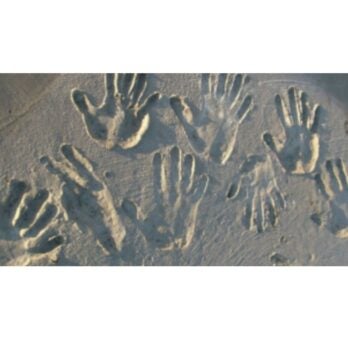 hand imprints in the sand
                  