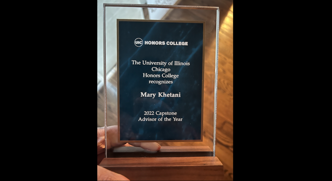 Mary's 2021-2022 Capstone Supervisor of the Year award
