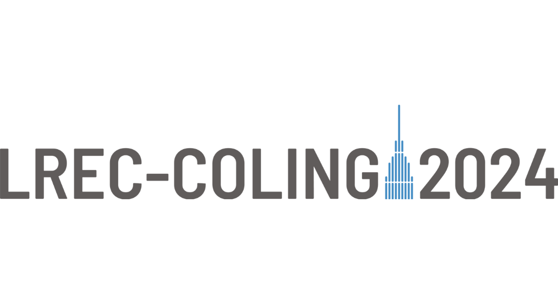 LREC-COLING 2024 logo, with a blue tower in between the text 