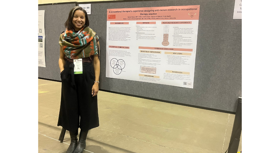 Rachel Ohene presenting research at AOTA Inspire Conference 2024